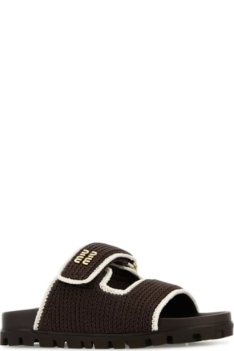 الصنادل لـ السيدات Miu Miu Chocolate Crochet Slippers