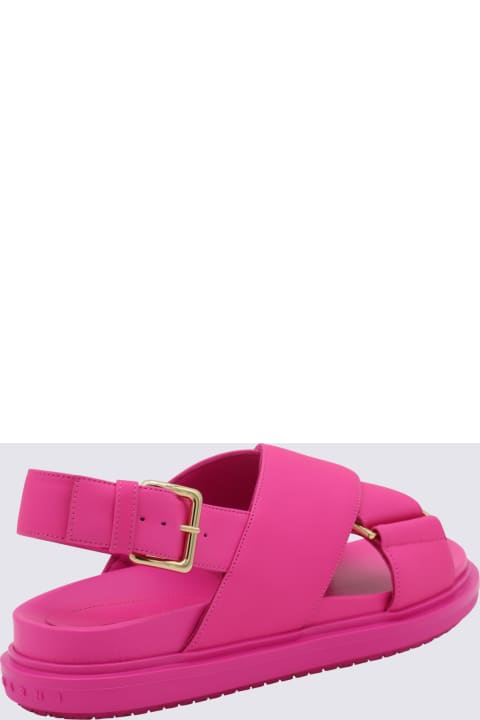 Marni Sandals for Women Marni Fucshia Leather Fussbett Sandals