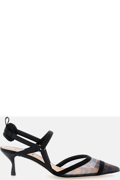 Fendi Ff Velvet Slingback