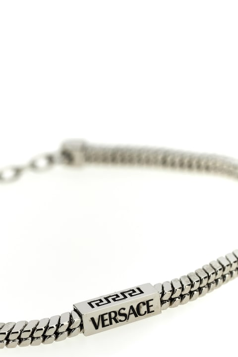 メンズ ジュエリーのセール Versace Logo Metal Bracelet