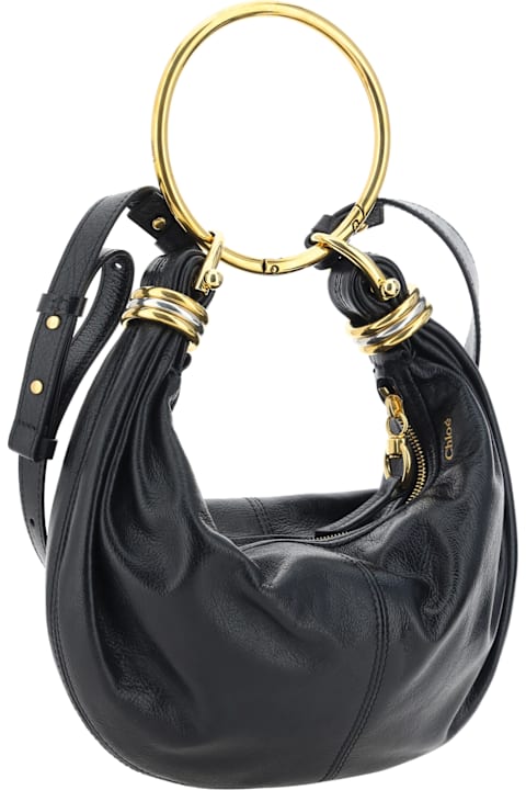Chloé Bags for Women Chloé Black Leather Bracelet Handbag