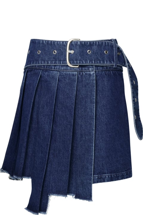 Skirts for Women Off-White Blue Demin Skirt