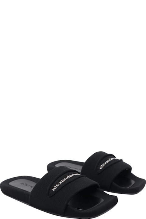 Alexander Wang Knitted Logo Slide Sandals