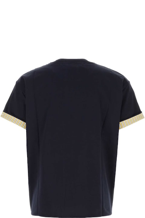 ملابس علوية لـ القسم الرجالي Bottega Veneta Midnight Blue Cotton T-shirt