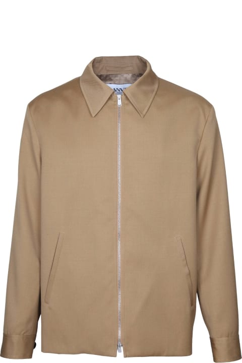 メンズ Lanvinのコート＆ジャケット Lanvin Wool Jacket With Zip Desert Color
