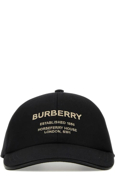 ウィメンズ Burberryの帽子 Burberry Black Cotton Baseball Cap