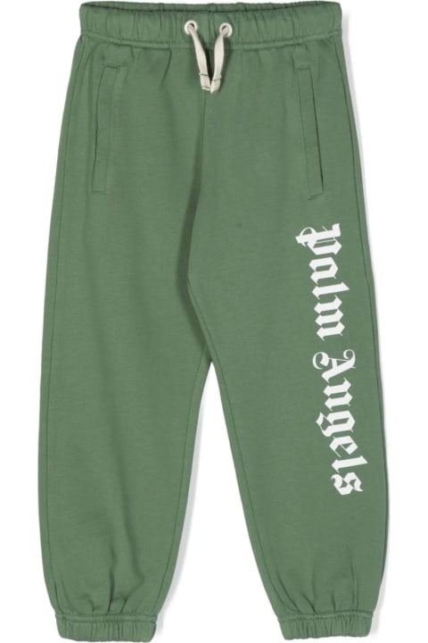 Sale for Kids Palm Angels Green Joggers With Logo