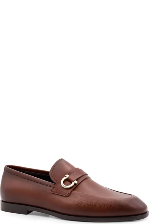 Ferragamo Shoes for Men Ferragamo Florio Leather Loafer With Gancini Detail