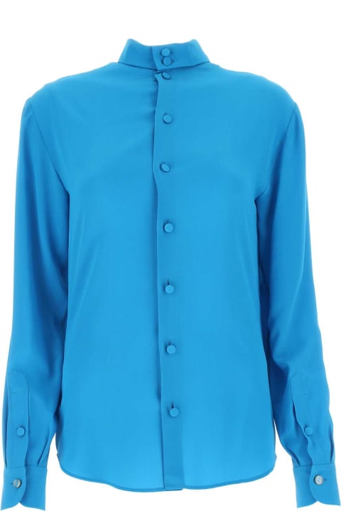 Topwear for Women Gucci Turquoise Crepe Shirt