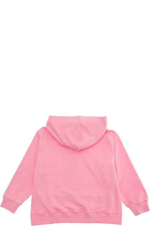MM6 Maison Margiela Sweaters & Sweatshirts for Girls MM6 Maison Margiela Pink Hooded Sweatshirt With Logo Print On The Front In Cotton Girl