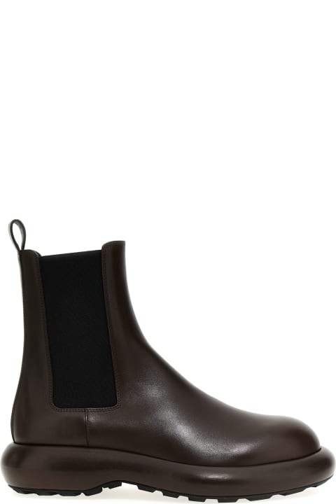 Boots for Men Jil Sander Brown Leather Ankle Boots