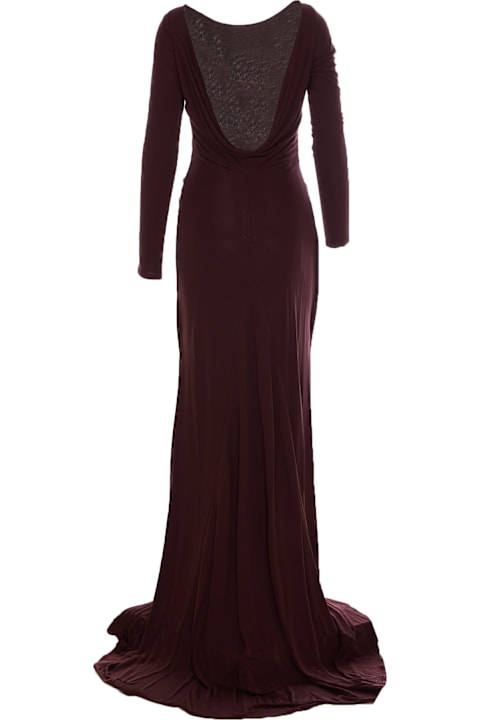 Homeware Elisabetta Franchi Red Carpet Dress With Drapes