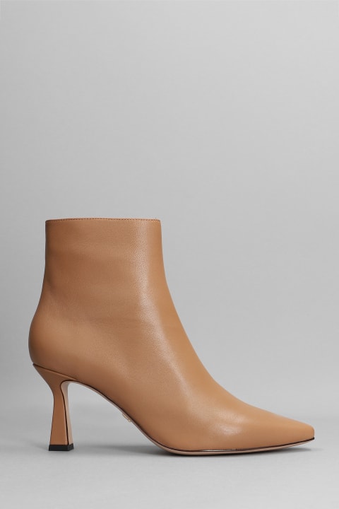 High Heels Ankle Boots In Powder Leather