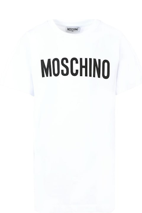 Homeware Moschino White Dress For Girl With Logo
