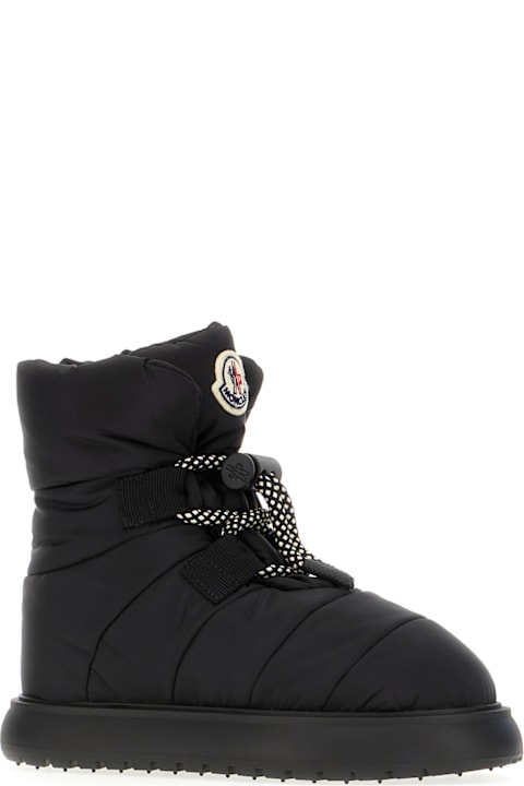 Moncler خصم على Women Moncler Black Nylon Gaia Pull Boots