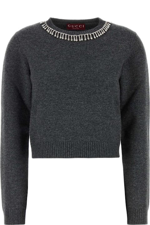 Clothing for Men Gucci Charcoal Wool Blend Sweater