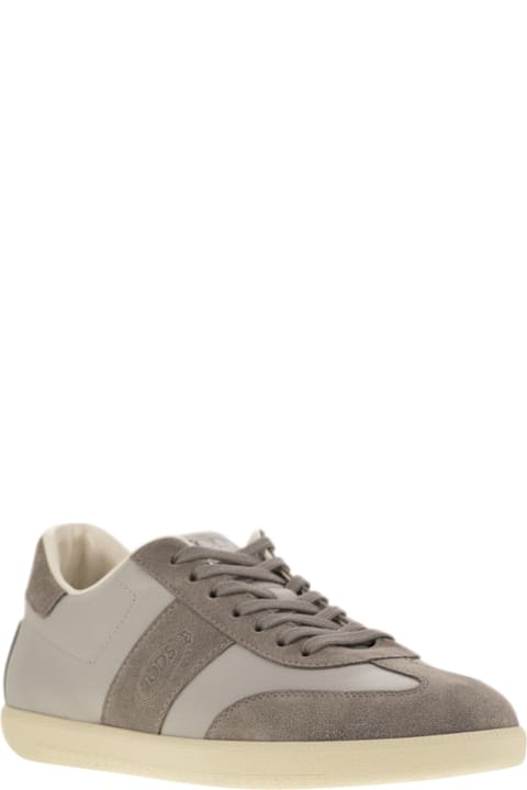 Tod's أحذية سنيكرز لـ القسم الرجالي Tod's Smooth Leather And Suede Tabs Sneakers