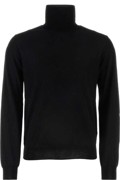 Sweaters for Men Jil Sander Black Wool Sweater