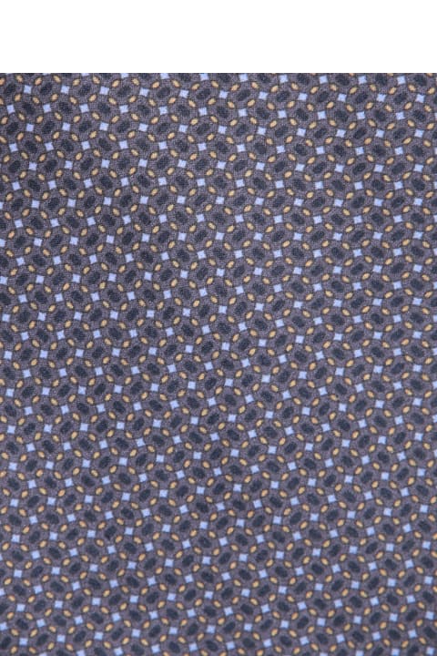 Canali Ties for Men Canali Blue Micro-pattern 8cm Tie