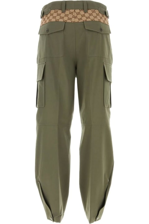 Sale for Men Gucci Army Green Cotton Cargo Pant