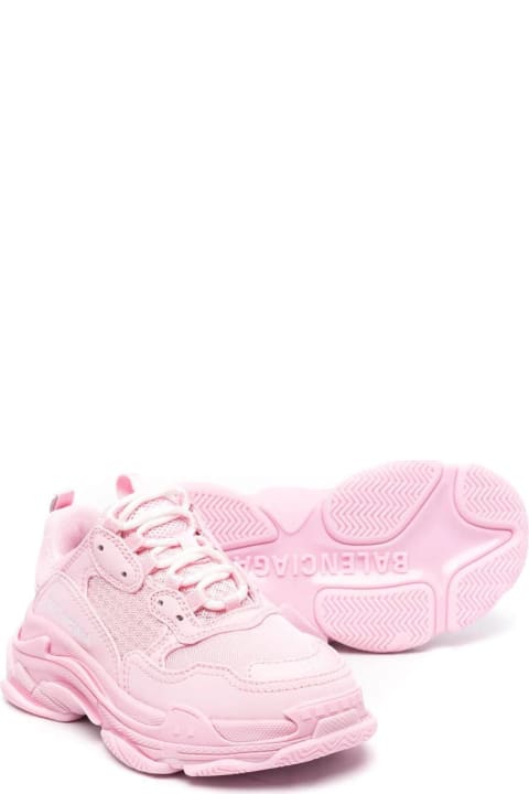 Pink check latticed slip-on sneakers