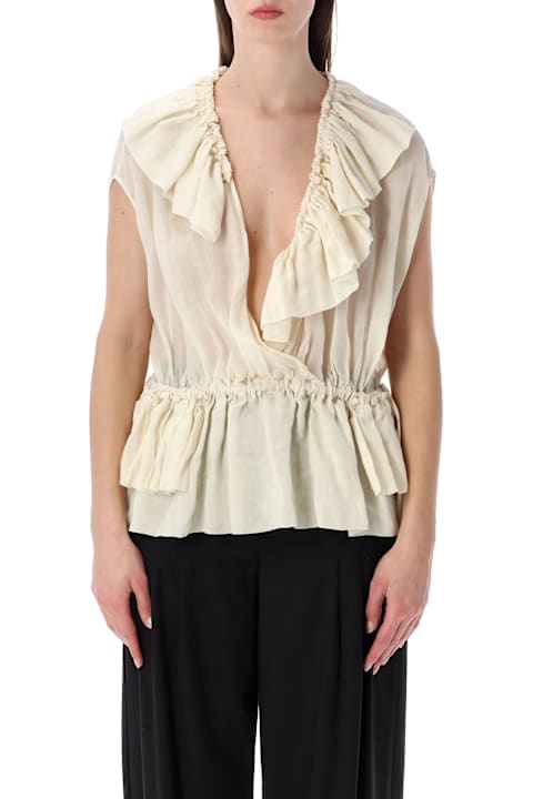 Homeware Dries Van Noten Dries Van Noten Cally Muslin Ruffled Top