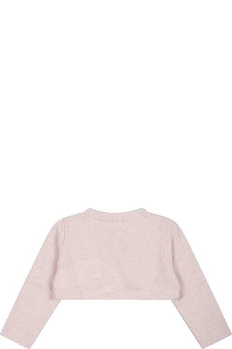 Monnalisa Sweaters & Sweatshirts for Baby Boys Monnalisa Pink Cardigan For Baby Girl With Logo