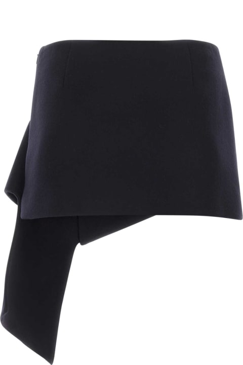 Prada for Women Prada Midnight Blue Wool Blend Mini Skirt