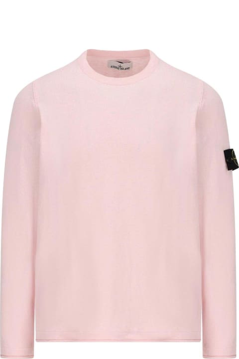 Sweaters for Women Stone Island Logo Patch Crewneck Jumper