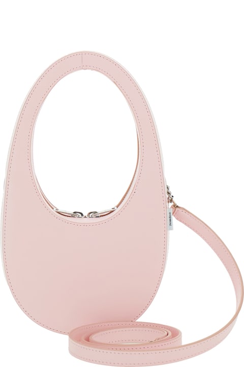 أدوات منزلية Coperni 'mini Swipe' Pink Crossbody Bag With Embossed Logo And Removable Shoulder Strap In Leather Woman