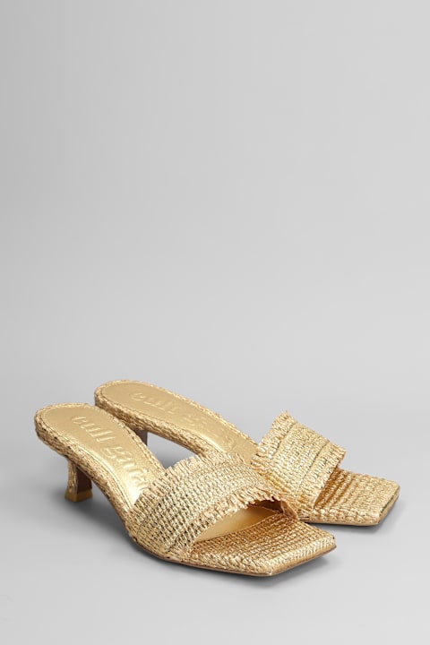 Cult Gaia Women Cult Gaia Ada Sandals In Gold Polyuretan
