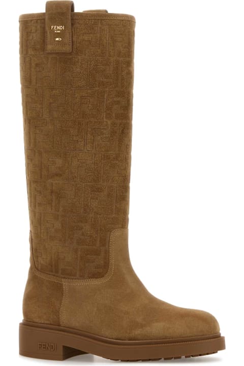 Homeware Fendi Camel Suede Fendi Filo Boots