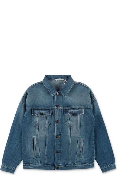 Palm Angels Coats & Jackets for Boys Palm Angels Palm Angels Giacca Blu In Denim Di Cotone Bambino
