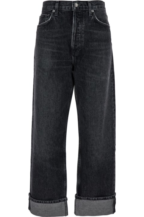 AGOLDE for Women AGOLDE 'fran' Black Bootcut Jeans With Cuffs In Denim Woman