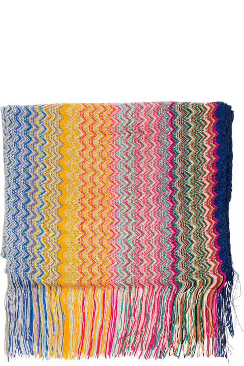Accessories for Women M Missoni Multicolor Scarf With Zigzag Motif In Viscose Blend Woman