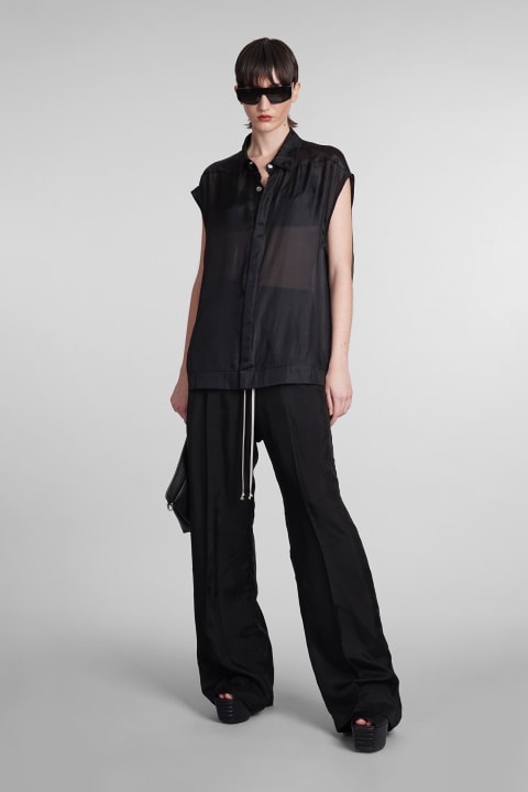 Clothing Sale for Women Rick Owens Jumbo Outershirt Shirt In Black Silk
