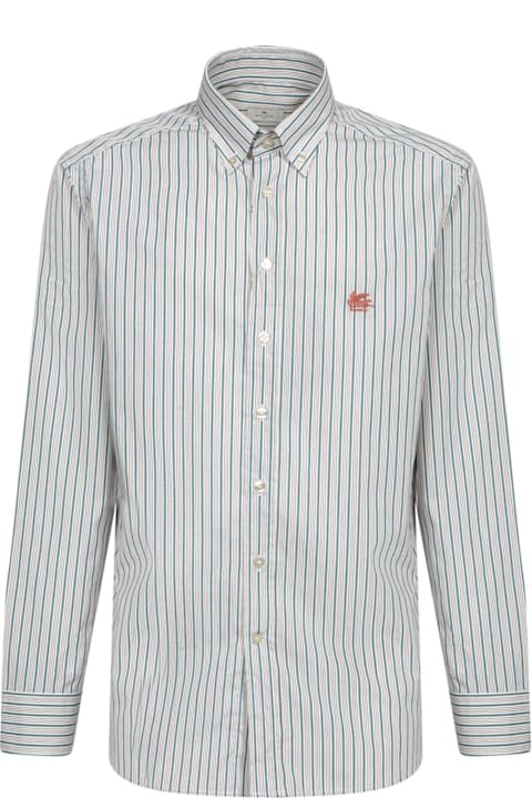 Etro Shirts for Men Etro Logo Embroidered Striped Shirt