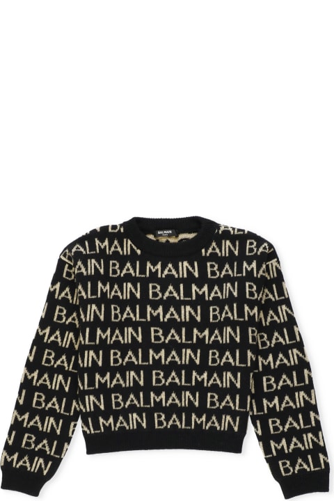 ガールズ Balmainのニットウェア＆スウェットシャツ Balmain Sweater With Embroideries