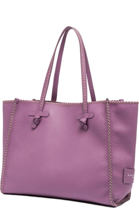 Fashion for Women Gianni Chiarini Purple Marcella Shopping Bag In Bubble Leather