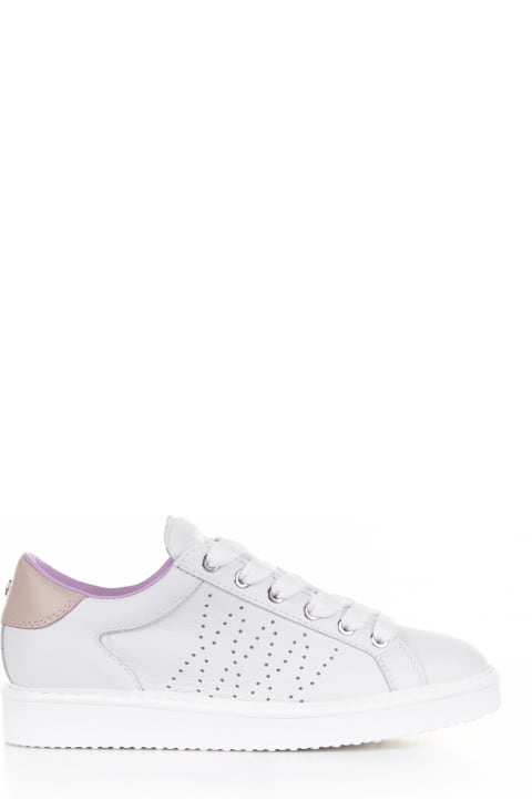 ウィメンズ Panchicのシューズ Panchic White Leather Sneaker And Pink Heel