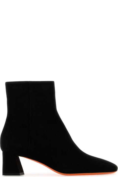 Homeware Santoni Black Suede Marta Ankle Boots
