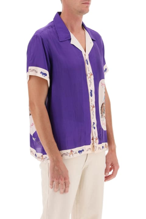 Round Up Bowling Shirt With Graphic Motif