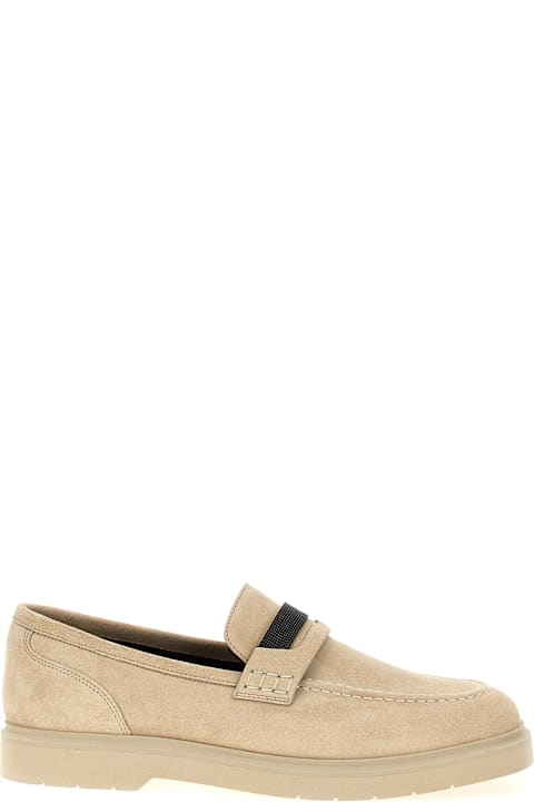 Flat Shoes for Women Brunello Cucinelli Loafers With Monile Detail In Suede