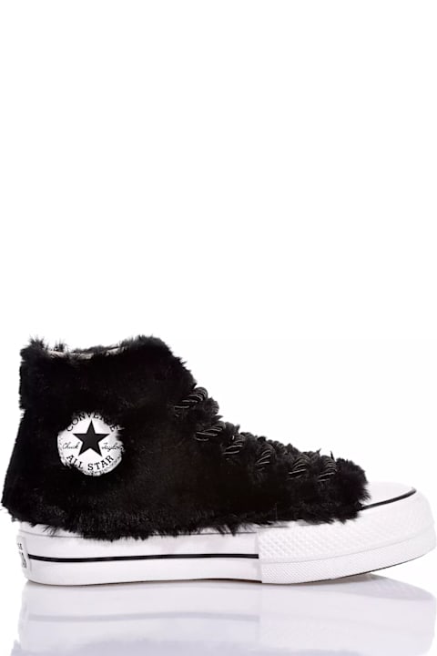 Mimanera Shoes for Women Mimanera Converse Platform Fluffy Black