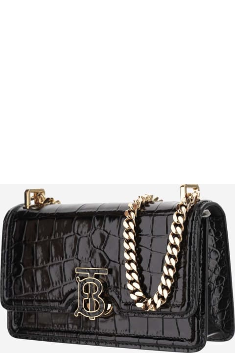 Burberry Sale for Women Burberry Tb Mini Embossed Leather Bag With Chain Strap