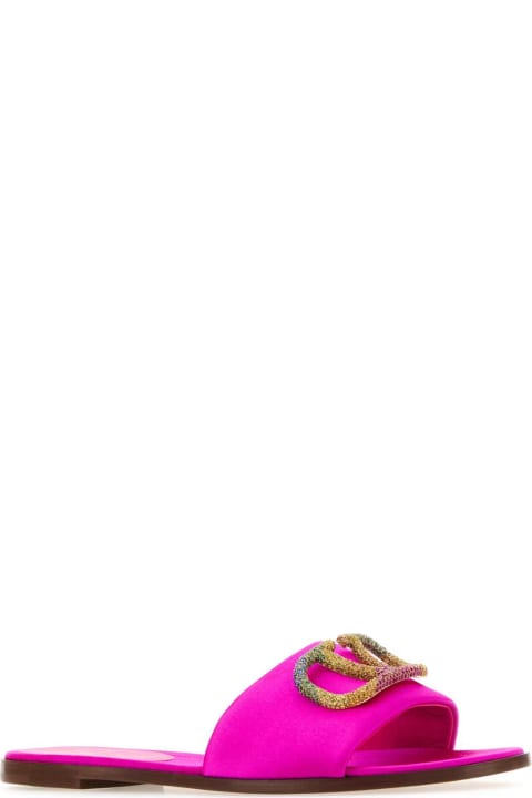 Homeware Valentino Garavani Fuchsia Satin Valentino Garavani Escape Slippers