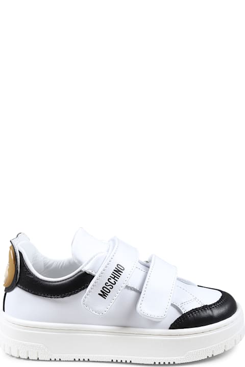 Moschino أحذية لـ أولاد Moschino White Sneakers For Babykids And Kids