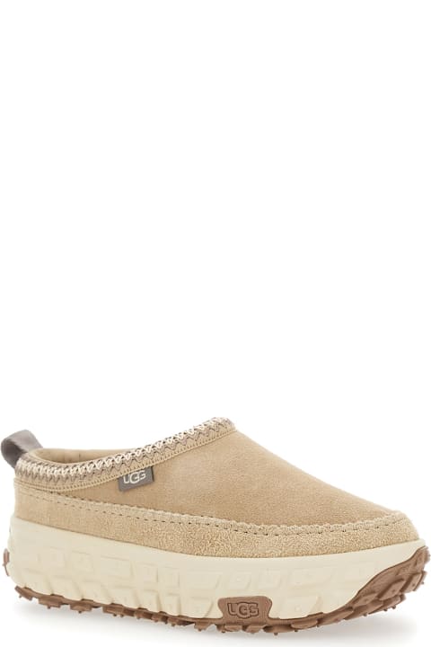 UGG for Homeware UGG 'venture Daze' Beige Mules With Decorative Stitching And Side Logo Patch In Suede Man