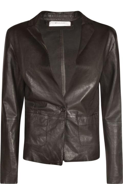 Single-buttoned Leather Jacket