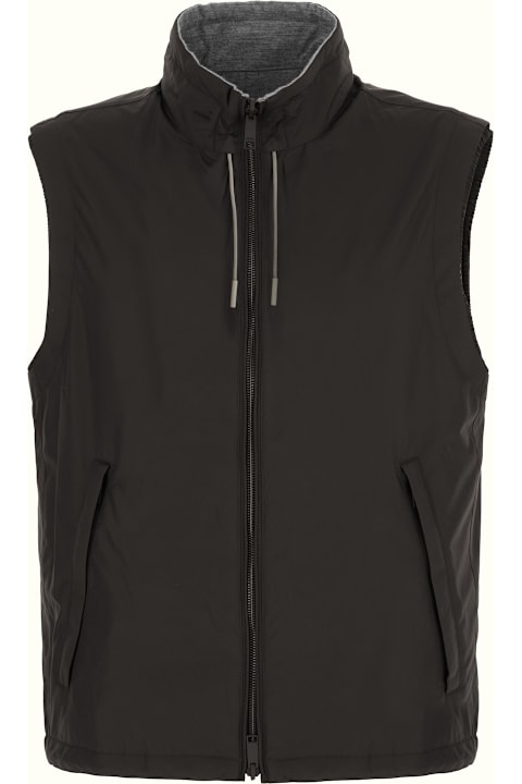 Zegna for Men Zegna Slate Polyester Reversible Sleeveless Jacket